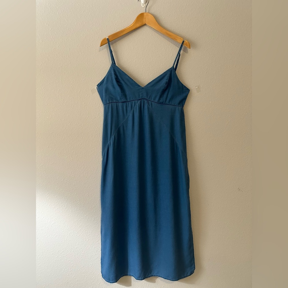 Elegant Blue Slip Denim Dress